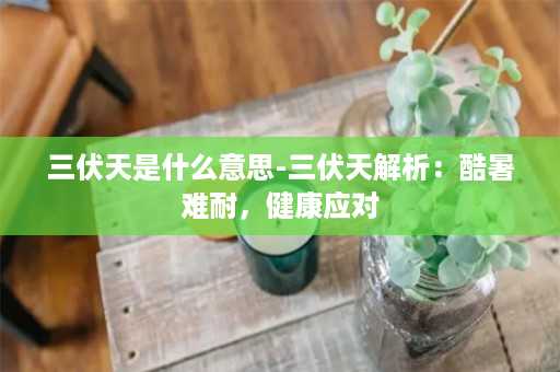 三伏天是什么意思-三伏天解析：酷暑难耐，健康应对