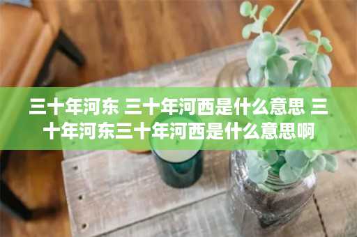 三十年河东 三十年河西是什么意思 三十年河东三十年河西是什么意思啊