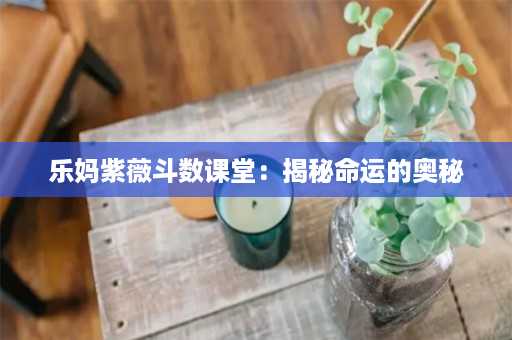 乐妈紫薇斗数课堂：揭秘命运的奥秘