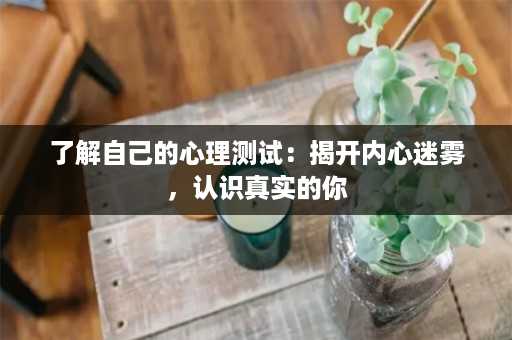 了解自己的心理测试：揭开内心迷雾，认识真实的你