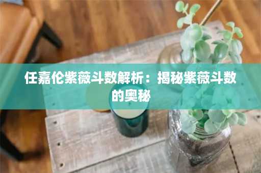 任嘉伦紫薇斗数解析：揭秘紫薇斗数的奥秘