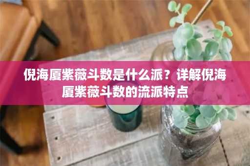 倪海厦紫薇斗数是什么派？详解倪海厦紫薇斗数的流派特点