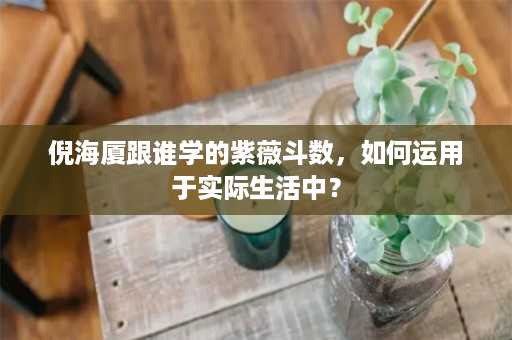 倪海厦跟谁学的紫薇斗数，如何运用于实际生活中？