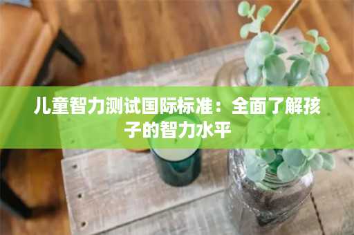 儿童智力测试国际标准：全面了解孩子的智力水平