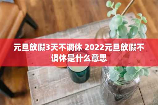 元旦放假3天不调休 2022元旦放假不调休是什么意思