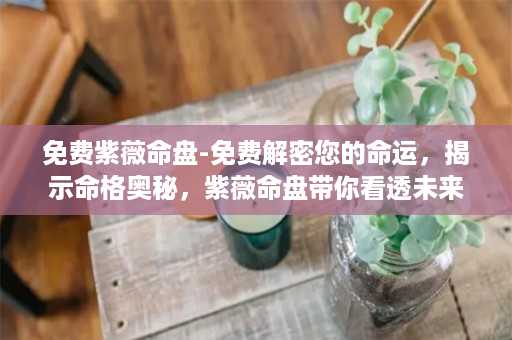 免费紫薇命盘-免费解密您的命运，揭示命格奥秘，紫薇命盘带你看透未来！