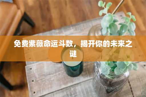 免费紫薇命运斗数，揭开你的未来之谜