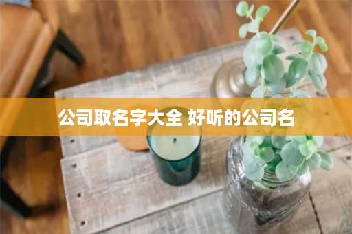 公司取名字大全 好听的公司名