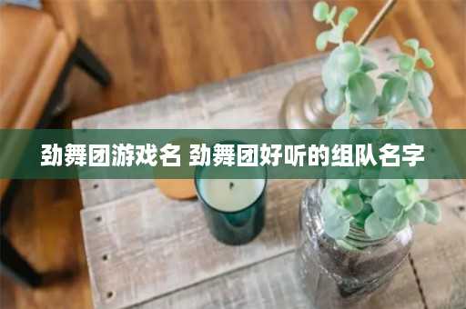 劲舞团游戏名 劲舞团好听的组队名字