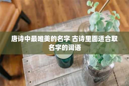 唐诗中最唯美的名字 古诗里面适合取名字的词语