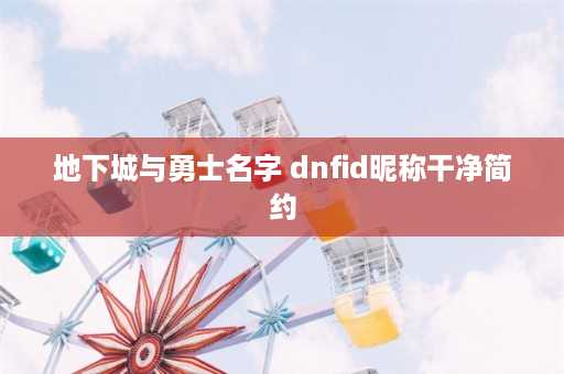 地下城与勇士名字 dnfid昵称干净简约