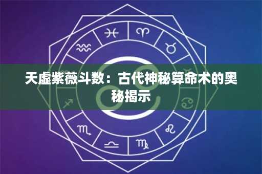 天虚紫薇斗数：古代神秘算命术的奥秘揭示