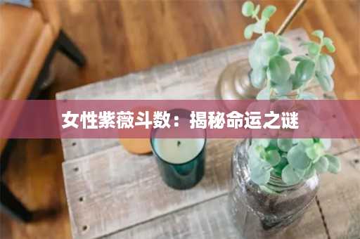 女性紫薇斗数：揭秘命运之谜