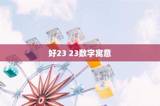 好23 23数字寓意