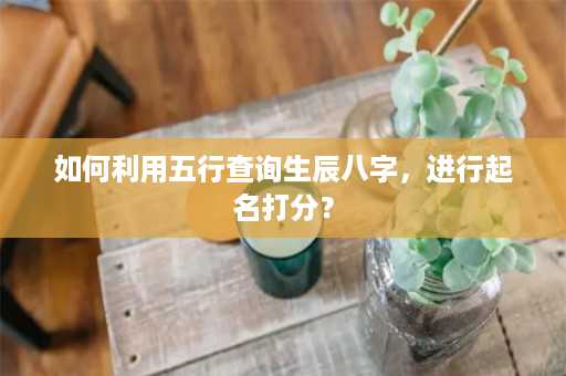 如何利用五行查询生辰八字，进行起名打分？