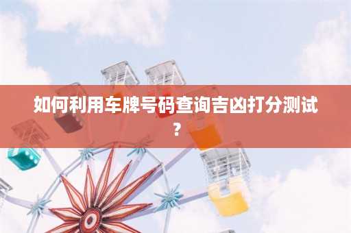 如何利用车牌号码查询吉凶打分测试？