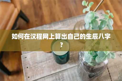 如何在汉程网上算出自己的生辰八字？