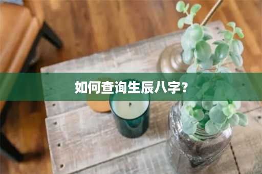 如何查询生辰八字？