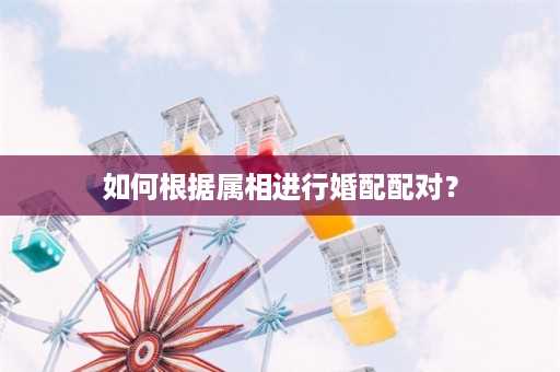 如何根据属相进行婚配配对？