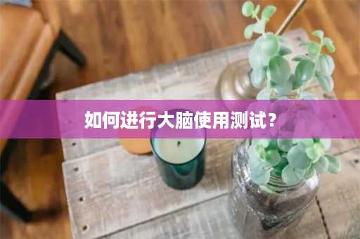 如何进行大脑使用测试？