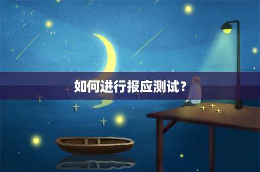 如何进行报应测试？