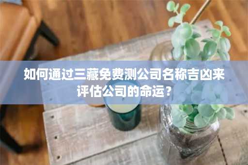 如何通过三藏免费测公司名称吉凶来评估公司的命运？