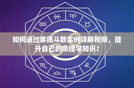 如何通过紫薇斗数实例详解视频，提升自己的命理学知识？