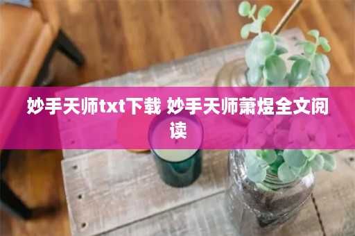 妙手天师txt下载 妙手天师萧煜全文阅读