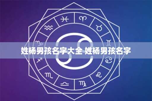 姓杨男孩名字大全 姓杨男孩名字