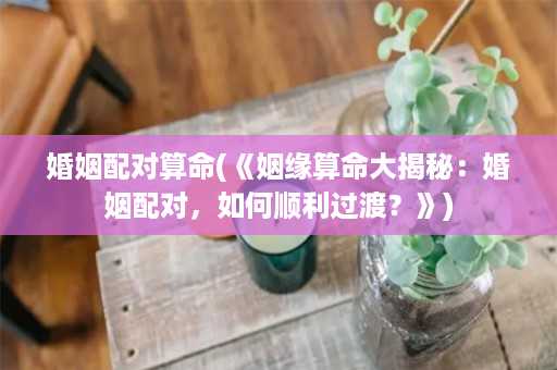 婚姻配对算命(《姻缘算命大揭秘：婚姻配对，如何顺利过渡？》)