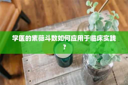 学医的紫薇斗数如何应用于临床实践？