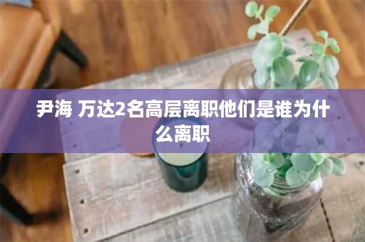 尹海 万达2名高层离职他们是谁为什么离职