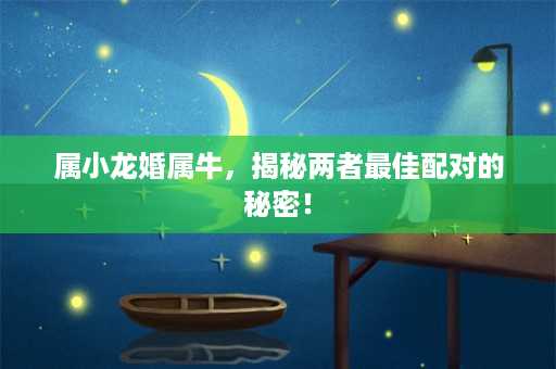 属小龙婚属牛，揭秘两者最佳配对的秘密！