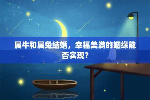 属牛和属兔结婚，幸福美满的姻缘能否实现？