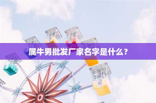 属牛男批发厂家名字是什么？