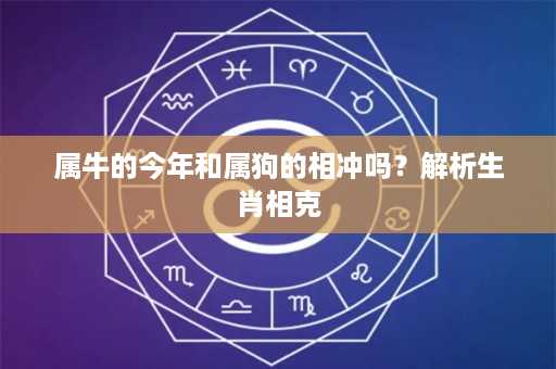 属牛的今年和属狗的相冲吗？解析生肖相克