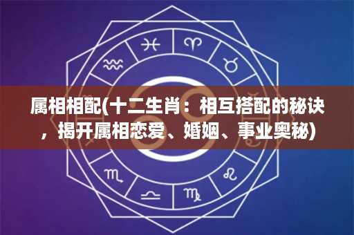 属相相配(十二生肖：相互搭配的秘诀，揭开属相恋爱、婚姻、事业奥秘)