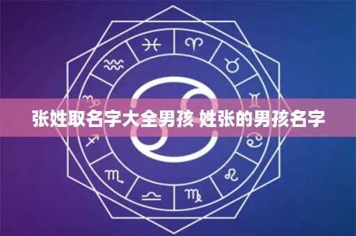 张姓取名字大全男孩 姓张的男孩名字