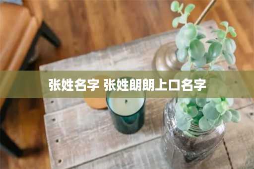 张姓名字 张姓朗朗上口名字