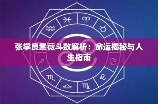 张学良紫薇斗数解析：命运揭秘与人生指南