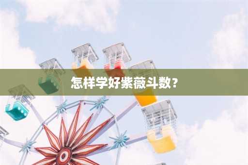 怎样学好紫薇斗数？