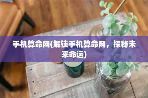 手机算命网(解锁手机算命网，探秘未来命运)