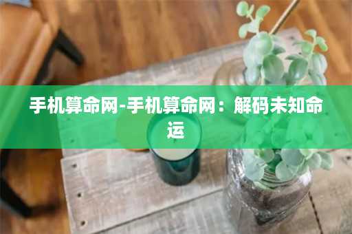 手机算命网-手机算命网：解码未知命运