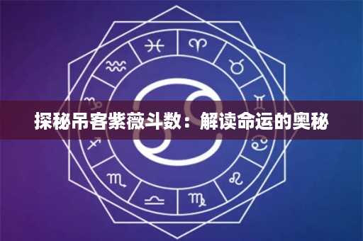 探秘吊客紫薇斗数：解读命运的奥秘