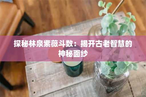 探秘林泉紫薇斗数：揭开古老智慧的神秘面纱