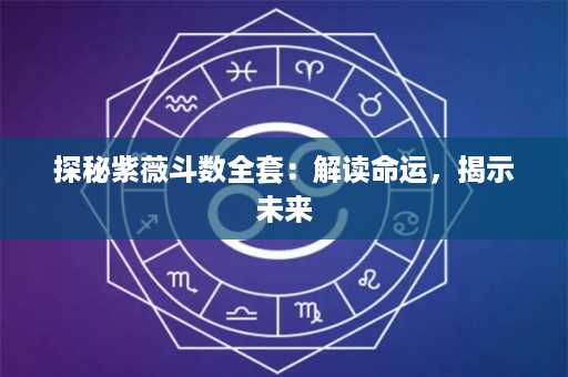 探秘紫薇斗数全套：解读命运，揭示未来