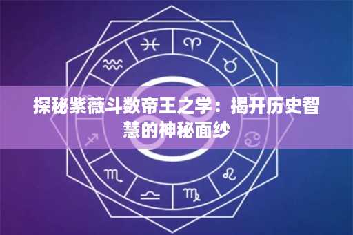 探秘紫薇斗数帝王之学：揭开历史智慧的神秘面纱