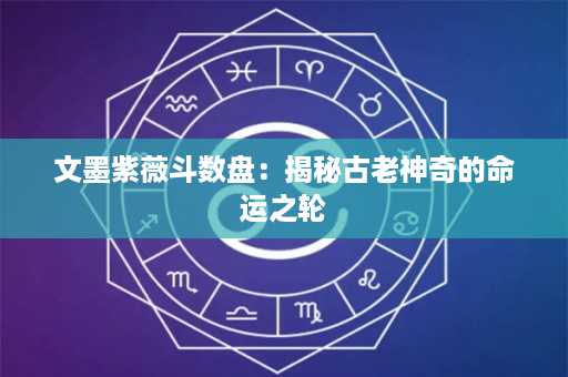 文墨紫薇斗数盘：揭秘古老神奇的命运之轮