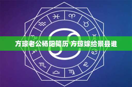 方琼老公杨阳简历 方琼嫁给景县谁