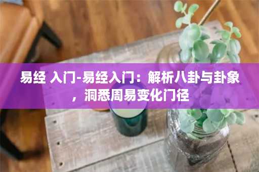 易经 入门-易经入门：解析八卦与卦象，洞悉周易变化门径